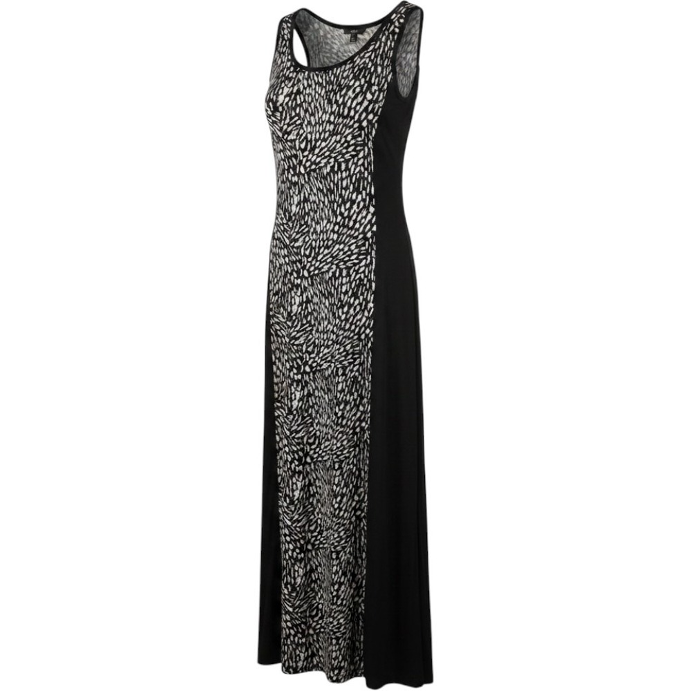 Milano Black White Abstract Print Maxi Dress‎ - Size Medium
